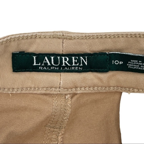 Lauren Ralph Lauren Khaki Chino Petite Pants 10P - Picture 7 of 8
